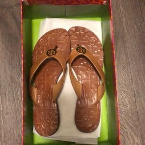 Camel colored lightly used TB sandals!